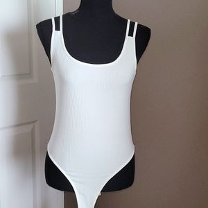 MOTF White Rib-Knit Bodysuit